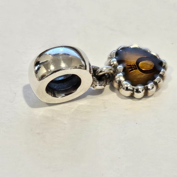 New Pandora Retired Brown Enamel Pandora Forever Dangle - 790471E10 - Picture 5 of 6